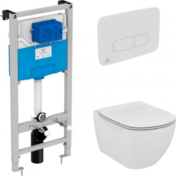 Инсталляция IDEAL STANDARD с подвесным безободковым унитазом Tesi AquaBlade TT00002/459AW Инсталляция IDEAL STANDARD с подвесным безободковым унитазом Tesi AquaBlade TT00002/459AW