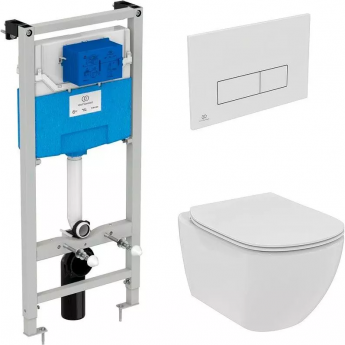 Инсталляция IDEAL STANDARD с подвесным безободковым унитазом Tesi Rimless TT00003/121AC Инсталляция IDEAL STANDARD с подвесным безободковым унитазом Tesi Rimless TT00003/121AC